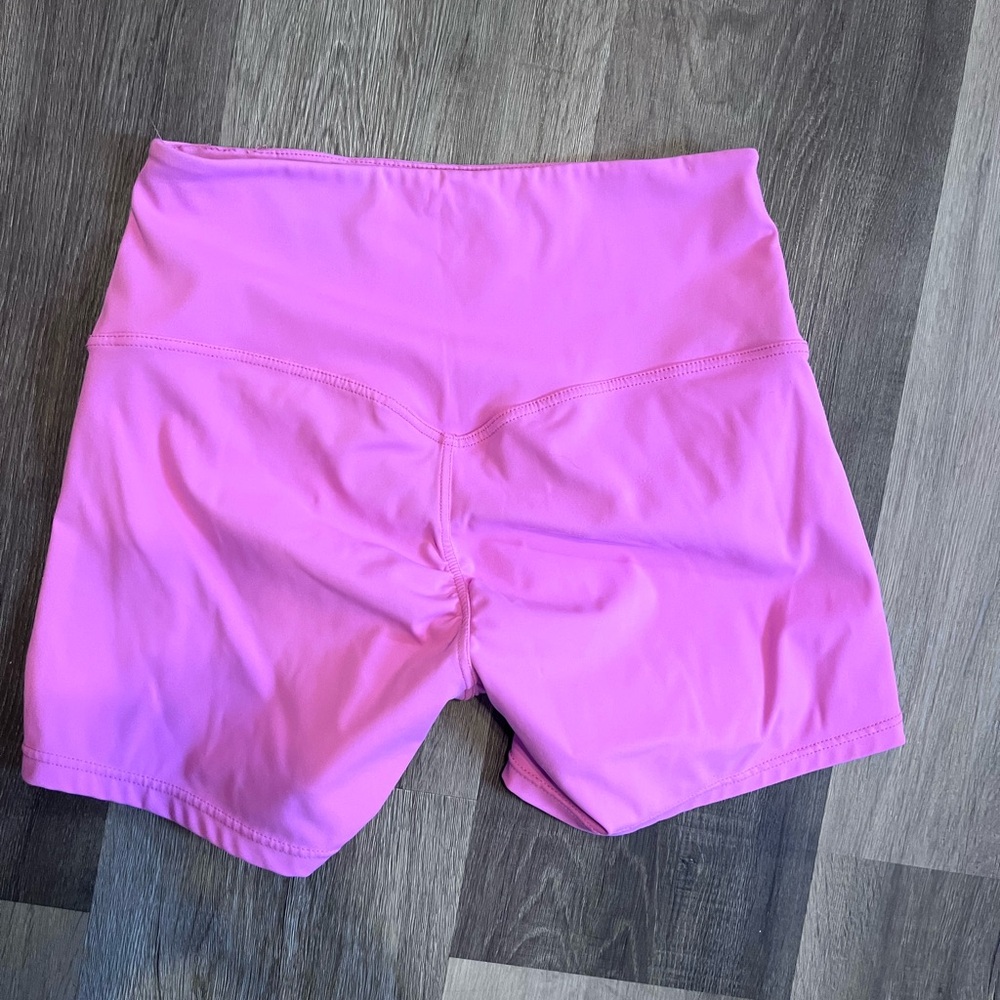 High-Waist Pink Women's Active Shorts
